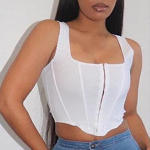 Summer Sexy Tank Top Women Fashion Shoulder Strap Sleeveless Camisole Solid Color Slim Trim Top Mini Crop Vest Streetwear