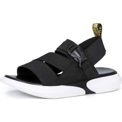 Fashion Open Toe Sports Sandals T-shaped Buckle Thick Heel Platform Shoes 2020 Womens Summer Flat Casual Shoes Women Slippers