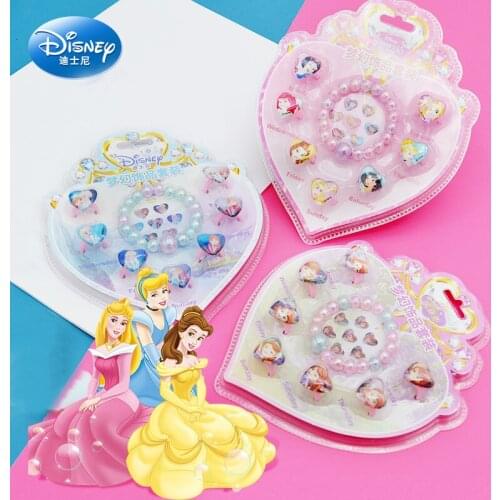Genuine Disney Frozen 2 Girls Pretend Play Makeup Toy Bracelet Ring Diamond Stickers Set Pony Sofia Princess Jewelry Combination