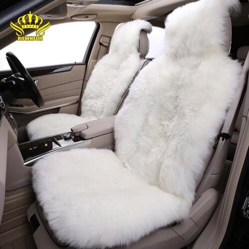 Natural sheepskin car seat cover Universal car interior Luxury wool car seat cushion For Toyota Lada KIA Volkswagen BMW Hyundai