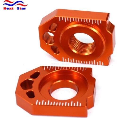Orange CNC Rear Chain Adjuster Axle Block For KTM SX SXF XC XCF EXC EXCF XCW XCFW 125 150 200 250 300 350 400 450 500 525 530