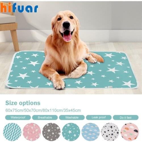 Dog Diaper Mat Absorbent Environment Protect Waterproof Washable Reusable Training Pad Dog Car Seat Cover Dog Pet Diaper Mat