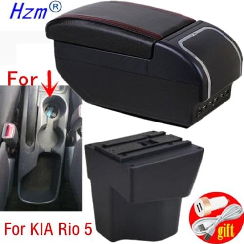 For KIA Rio 5 Armrest Rio 2015 2016 2017 2018 2019 parts dedicated Car Armrest box Storage box car accessories Interior USB