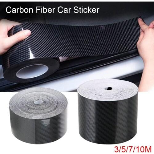 DIY Paste Protector Strip Nano Carbon Fiber Wrap Film Car Sticker Waterproof Auto Door Sill Side Mirror Anti Scratch Tape