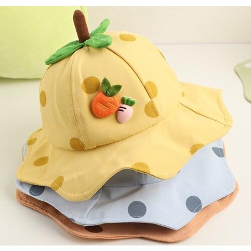 Wide Brims Baby Sun Hat Baby Boy Girl Holiday Beach Hat strawberry Newborn Baby Hat Summer Breathable Cotton Baby Bucket Hat