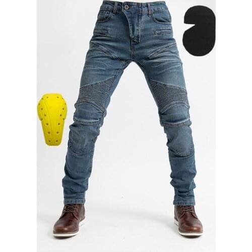 2021 New PK718 Motorcycle racing riding pants slim stretch locomotive anti-fall pants with protective gear riding jeans