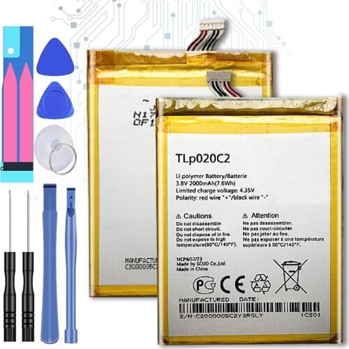 Replacement Battery For Alcatel Idol x1s 6034R S950 Idol x 6037y 6040x 6032 TCL S950 2000mAh TLp020C2 with Track Code