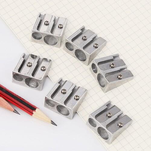 2pcs New Reliable Metal Pencil Sharpeners Double Hole Drawing Writing Sharpener