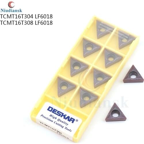 10PCS TCMT16T304 TCMT16T308 LF6018 carbide inserts, external turning tools CNC turning inserts, dedicated to stainless steel