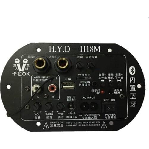 SOTAMIA Bluetooth Power Amplifier Audio Board 12V 24V 220V Dual Microphone Subwoofer Amplifier 30-150W Speaker Car Home Theater