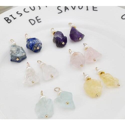 1pair DIY Materials Handmade Jewelry Accessories Natural Stone Charms Earrings Pendants Necklace Garment Accessory Women PS21803