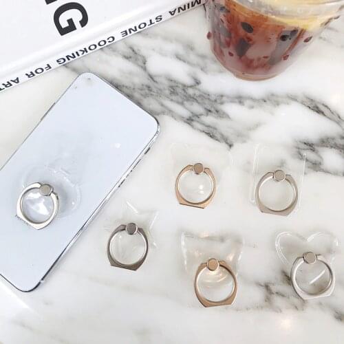 1pcs transparent Mobile Phone Ring Holder Universal 360 Degree Rotation Finger Phone Ring Holder Car Bracket Accessories