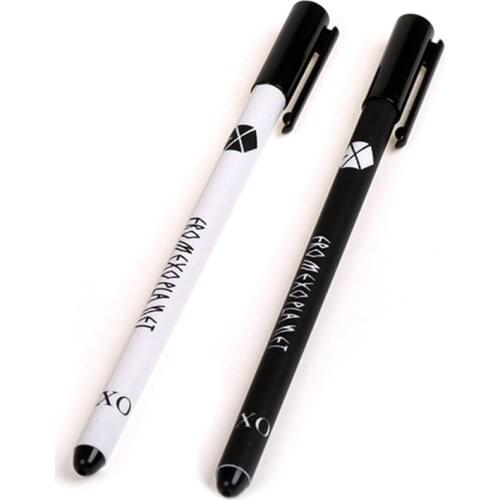 1 Pcs Kawaii K-pop Exo Black Ink Gel Pen Black White Color Fans Collection Gift School Office Supplies