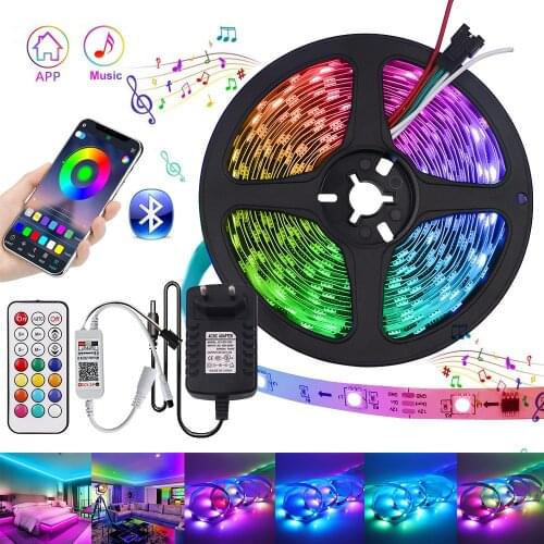 12V WS2811 Dream Color LED Strip 30 Pixel Bluetooth Control 5M RGB Smart Lighting Flexible Individually Addressable Ribbon Tape