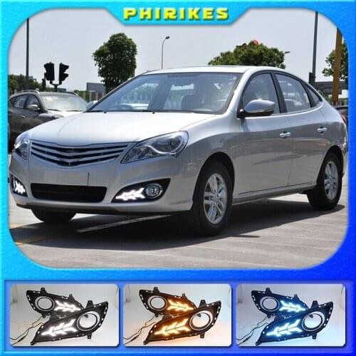 2pcs For Hyundai elantra 2011-2016 LED DRL For elantra High brightness guide LED DRL led fog lamps daytime running lights