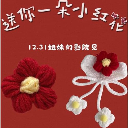 Red Flower Braided Bracelet Clip Brooch and Accessories Hair Accessories for Women