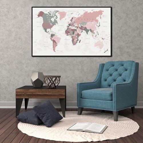 Abstract Wall Art Minimalist World Map Canvas Posters Prints Wallpaper Painting for Living Room Bedroom Corridor Decoration