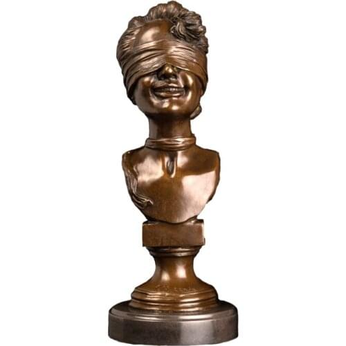 ArtsHom DS-661 Bronze Helen Keller Bust Statue Figurine Famous Woman Female Sculpture Collectible Anniversary Gift