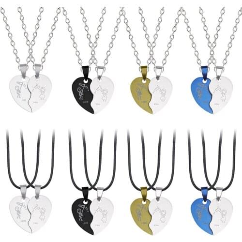 Fashion Necklace Female Titanium Steel Couple Pendant Four Color Optional Rope Chain Custom Men And Women Jewelry Gift
