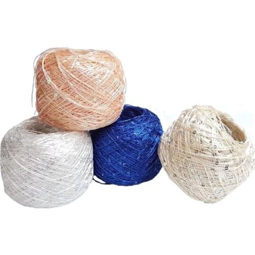 COOMAMUU 100G/Ball пряжа Summer Ice Silk Mercerized Yarn Fashion Partner Thread for Hand Knitting Sequins Yarn 700Meters