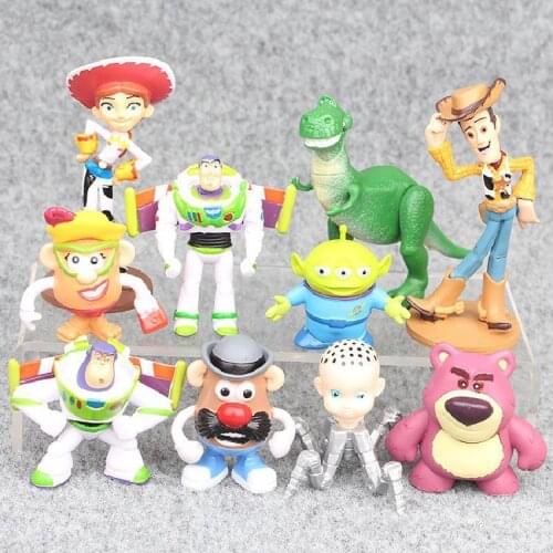 Disney 7-10pcs Toy Story 4 Action Figures Toys Woody Jessie Buzz Lightyear Forky Pig Bear Figura Model Doll Figurine Kids Gifts
