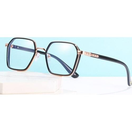 Elbru Anti-blue Light Big Metal Frame Myopia Glasses Simplicity Lithe HD Lens Myopia Glasses Unisex -1.0 -1.5 to -3.0 -3.5