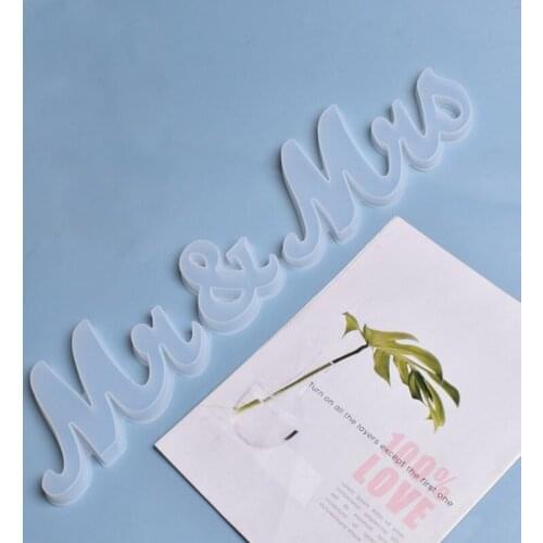 Crystal Epoxy Resin Mold DIY MR&MRS Words Hanging Pendant Listed Silicone Mould Drop shipping