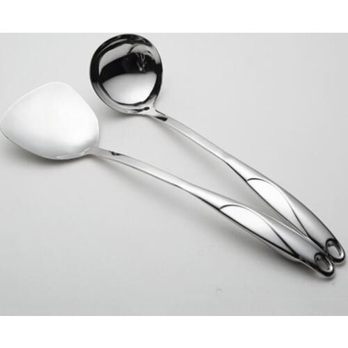 Long Handle Soup Ladle Spoon Tainless Steel Spatula Sauces Spoon Turner Wall Hanging Tableware Kitchen Cooking Tools