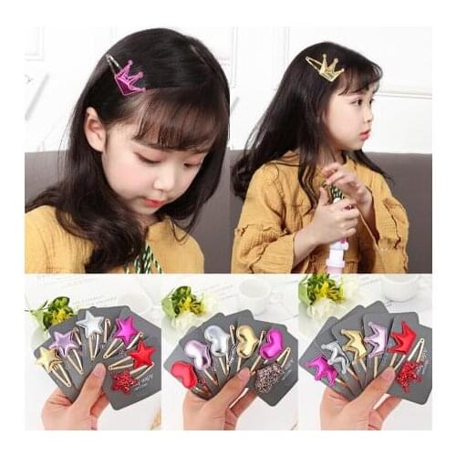 Cute Baby Girls Children Headwear Hair Claws Headbands Accessories Heart Shape Set