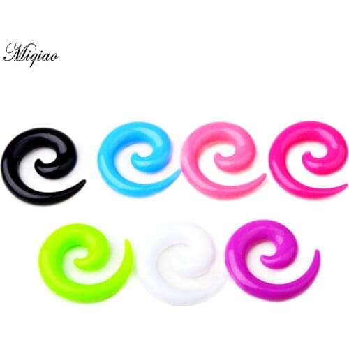 Miqiao Piercing Jewelry Acrylic Mixed Color Snail Ear Expander Hypoallergenic Piercing Jewelry 12 Pack