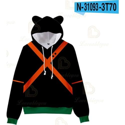 Fashion My Hero Academia Bakugou Katsuki 3D Printed Hoodies Sweatshirts Casual Hooded Hoodie School Uniforms