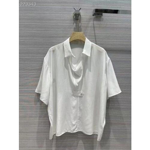 Fashion Womens Silk Blouses & Shirts 2021 Runway Luxury Autumn European Design Party Style Womens White Blouse Clothing