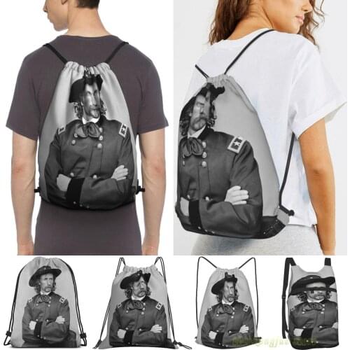 General George Armstrong Custer Men Outdoor Travel Gym Bag Waterproof Drawstring Backpack Women Fitness Swimming Bag
