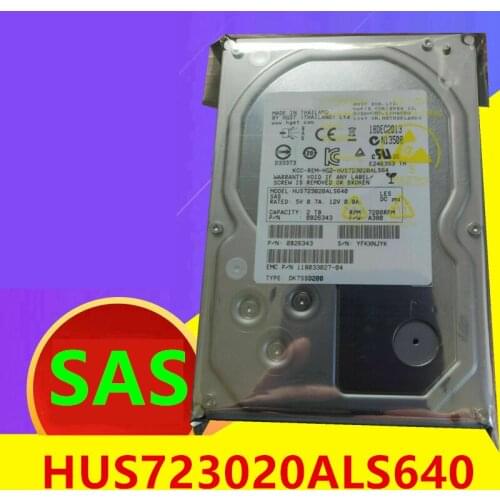 New HDD For Hgst 2TB 3.5" SAS 64MB 7200RPM For Internal HDD For Server HDD For HUS723020ALS640