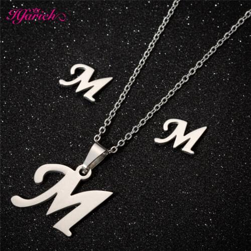 Hfarich A-Z Letters Necklace Stainless Steel Minimalist Alphabet Necklaces Personalize Jewelry Choker Gifts for Family Friend