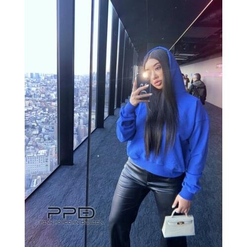 7 Colors Washed Elastic Waist Oversize Casual Sweatpants Suit Round Neck Hooded Sweater