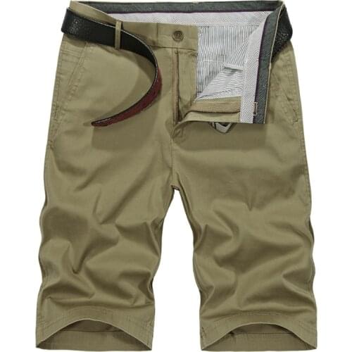 Mens new summer Casual 100% cotton shorts Straight Twill Smart Casual BVChaj Backpocket Plus Shorts in Solid Color