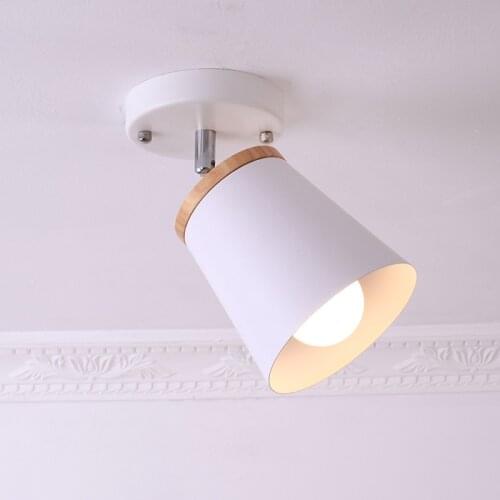 Nordic modern minimalist bedroom ceiling lamp creative personality study room aisle solid wood dual-purpose wall lamp WF1015