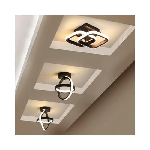 Led Ceiling Lamp For Corridor Aisle Cloakroom Black Square Modern Chandelier In The Hallway Balcony Home Decor Light Fixture