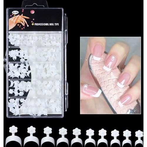 Nail Tips 500 Pcs/100Pcs French Nail Tip Short Fake Nails Detachable Nails Art Decoration For DIY Salon Use
