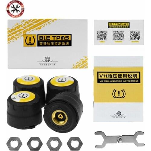 TPMS Bluetooth 4.0/5.0 universal external tyre pressure sensor support Android & IOS phone Wireless 4 external Sensors With APP