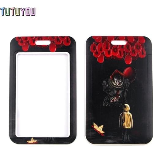 1pcs PC2757 Horror Killer Clown Bank Credit Card Holder Wallet Bus ID Name Work Card Holder For Worker Card Cover Business Card