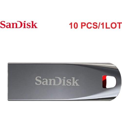 10PCS/LOT SanDisk Pen Drives CZ71 Metal USB 2.0 Flash Drive 16GB 32GB 64GB Memory Stick Mini U Disk Support Official Verify