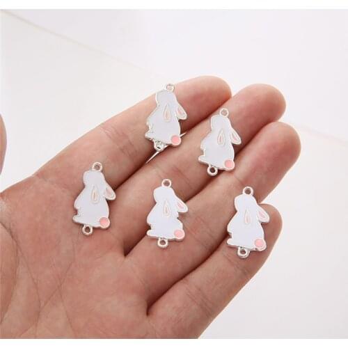 10pcs/lot Unicorn Rabbit Alloy Colorful Animal Charms Connector Pendant For Woman Girls Making Jewelry DIY Ornament Decoration