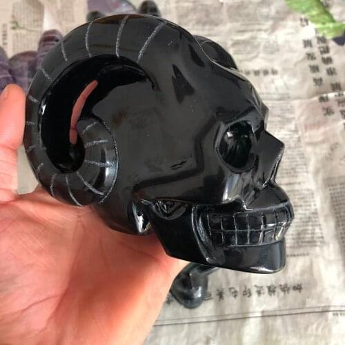 1000g natural obsidian crystal crystal skull carving healing/China