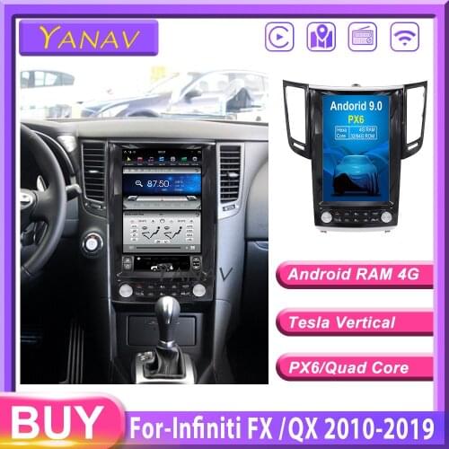 12.1" Car GPS navigation For-Infiniti FX FX25 FX35 FX37 qx70 2010-2019 vertical Tesla screen car stereo Multimedia DVD Player