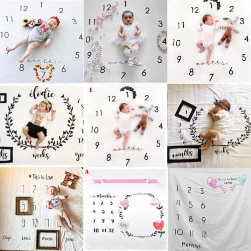 2020 Baby Bedding Clothing Newborn Baby Monthly 8Patterns Growth Milestone Blanket Photography Prop Background Cloth