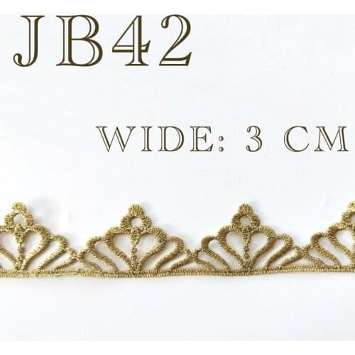 3CM WIDE water-soluble Gold/Black COLOR lace embroidery DIY wedding dress skirt, headgear, garment accessories 1yard=91cm JB42
