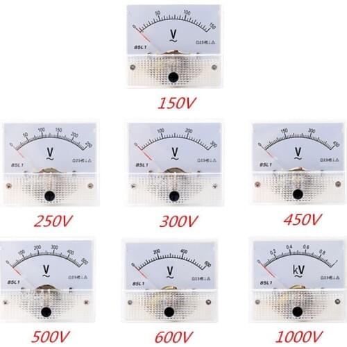 85L1 Pointer AC Voltmeter Class 2.5 Analog Voltage Voltmeter Panel Meter 0-150V 250V 300V 450V 500V 600V 1000V