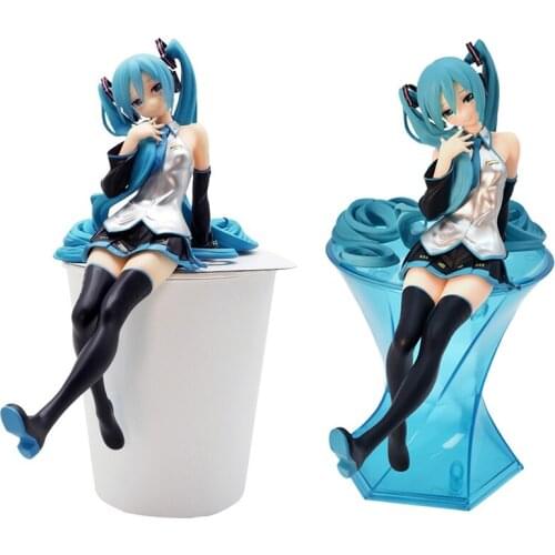 Anime Figure Hatsune Kawaii Cartoon Doll Model Instant Noodle Press Miku Hand-Made Pvc Model Decoration Doll Toy Ornaments Gift